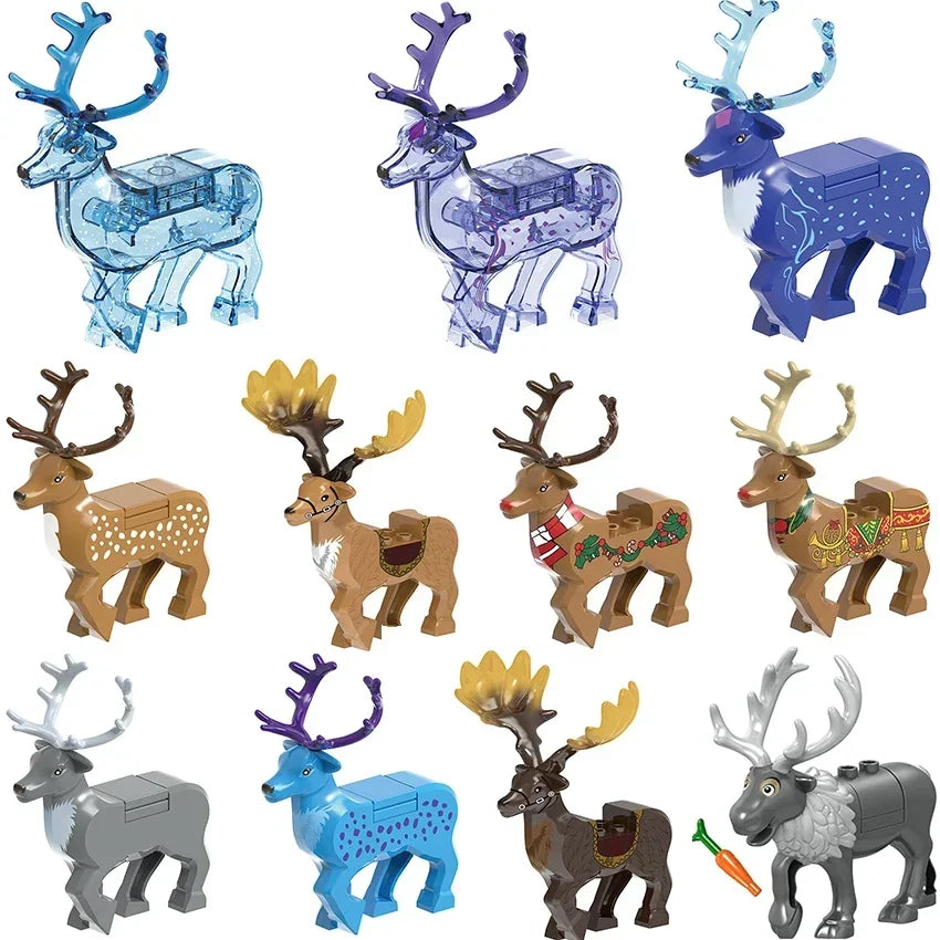 Hot Christmas Building Block Gift Animals Deer Elk Reindeer Figures Brick Xmas Tree Educational Toy Gift for Boy Kid Block Model