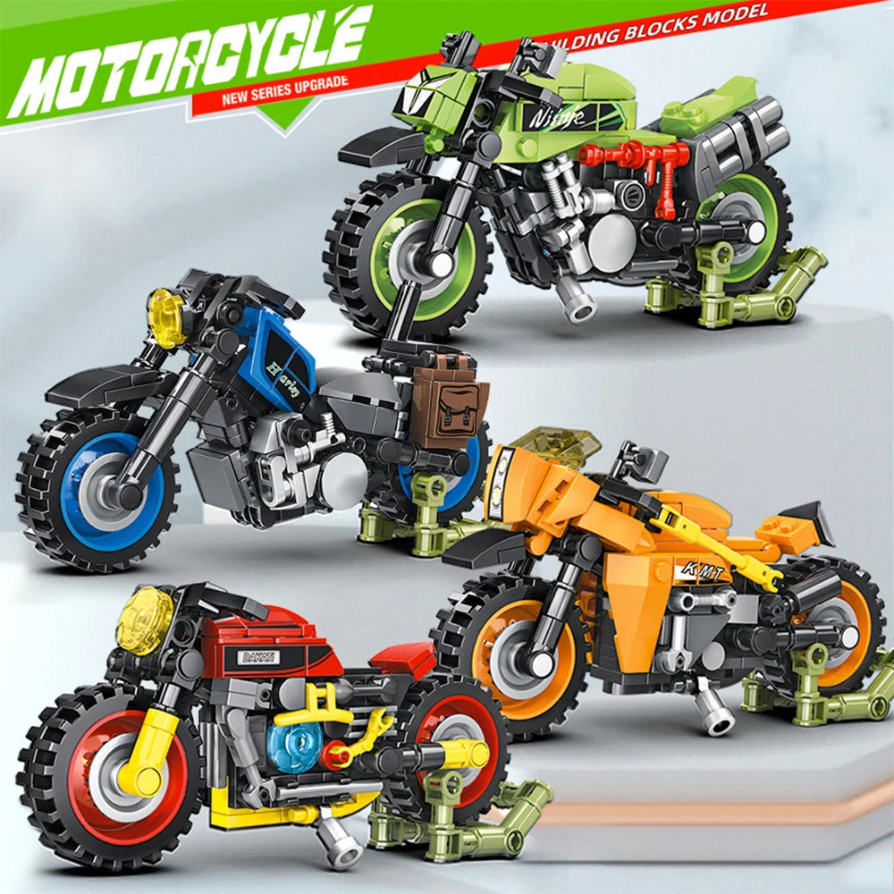 Motorcycle Building Blocks Puzzle Assembled Model Compatible with Brand Small Particle Toys for Children Adults Birthday Gifts