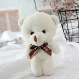 12cm One Tie Plush Keychain Tie Plush Toy Teddy Bear Doll Kawaii Keychain Pendant Keychain Cotton Soft Stuffed Bears Toy Gifts