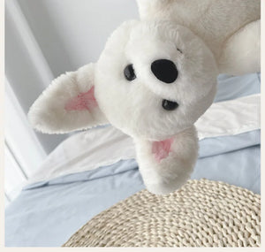 23cm White Doggy Plush Toy Soft Stuffed Doll Fluffy Cuddle Dog Plushie Doll Toy High-Grade Kids Gift Room Decor