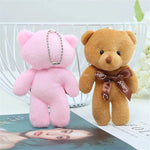 12cm One Tie Plush Keychain Tie Plush Toy Teddy Bear Doll Kawaii Keychain Pendant Keychain Cotton Soft Stuffed Bears Toy Gifts