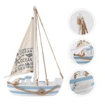 Ocean Decorations Water Table Toy Sailboat Wooden Ornament Model White Office Seaside