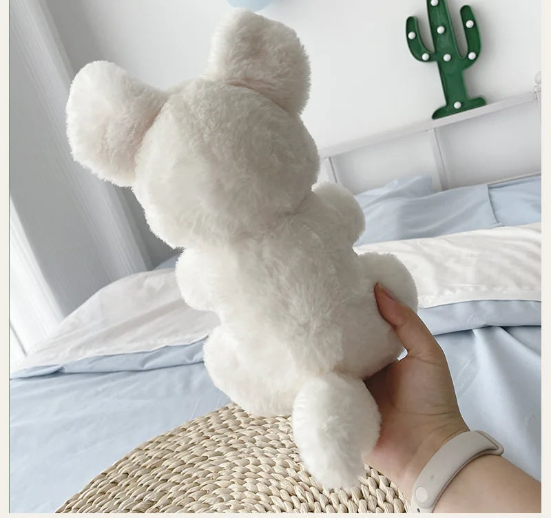 23cm White Doggy Plush Toy Soft Stuffed Doll Fluffy Cuddle Dog Plushie Doll Toy High-Grade Kids Gift Room Decor