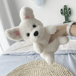 23cm White Doggy Plush Toy Soft Stuffed Doll Fluffy Cuddle Dog Plushie Doll Toy High-Grade Kids Gift Room Decor