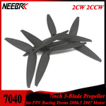 NEEBRC 7040 2Pairs 7inch 3-Blade 2CW 2CCW Low Noise Durable Propeller for FPV Racing Drone Quadcopter Mark4 2806.5 2807 Motor