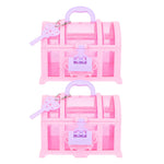 Little Girl Gift Box 2Pcs Jewelry Toy Princess Keepsake Treasure Chest Makeup Case Cosmetic Organizer Pretend Play